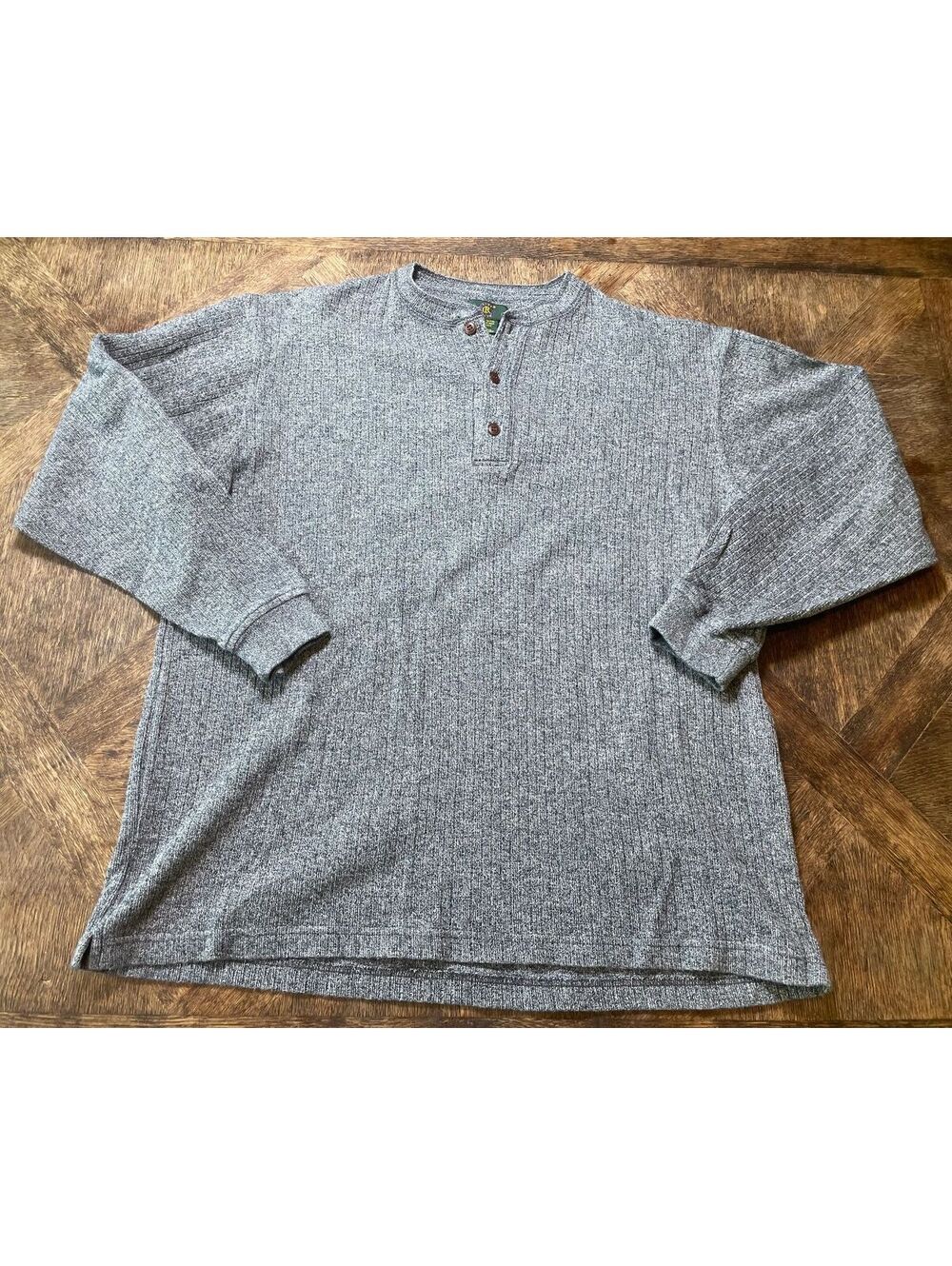 Club Room Gray Knit sweater 100% cotton men's size large EUC